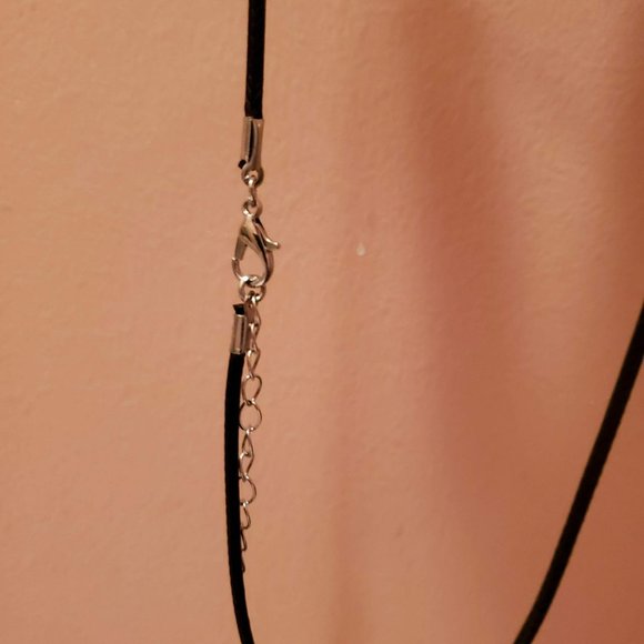 Red Jasper Gemstone Heart Necklace, Polished Rock Pendant, natural stone gift - Picture 7 of 8